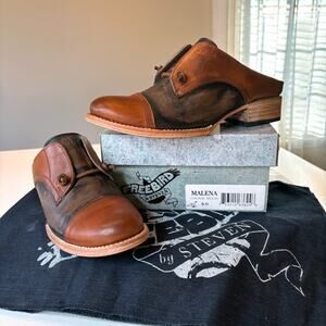 Freebird Malena Mule Shoes Women's Size 9 Cognac Multi Leather Oxford Shoes